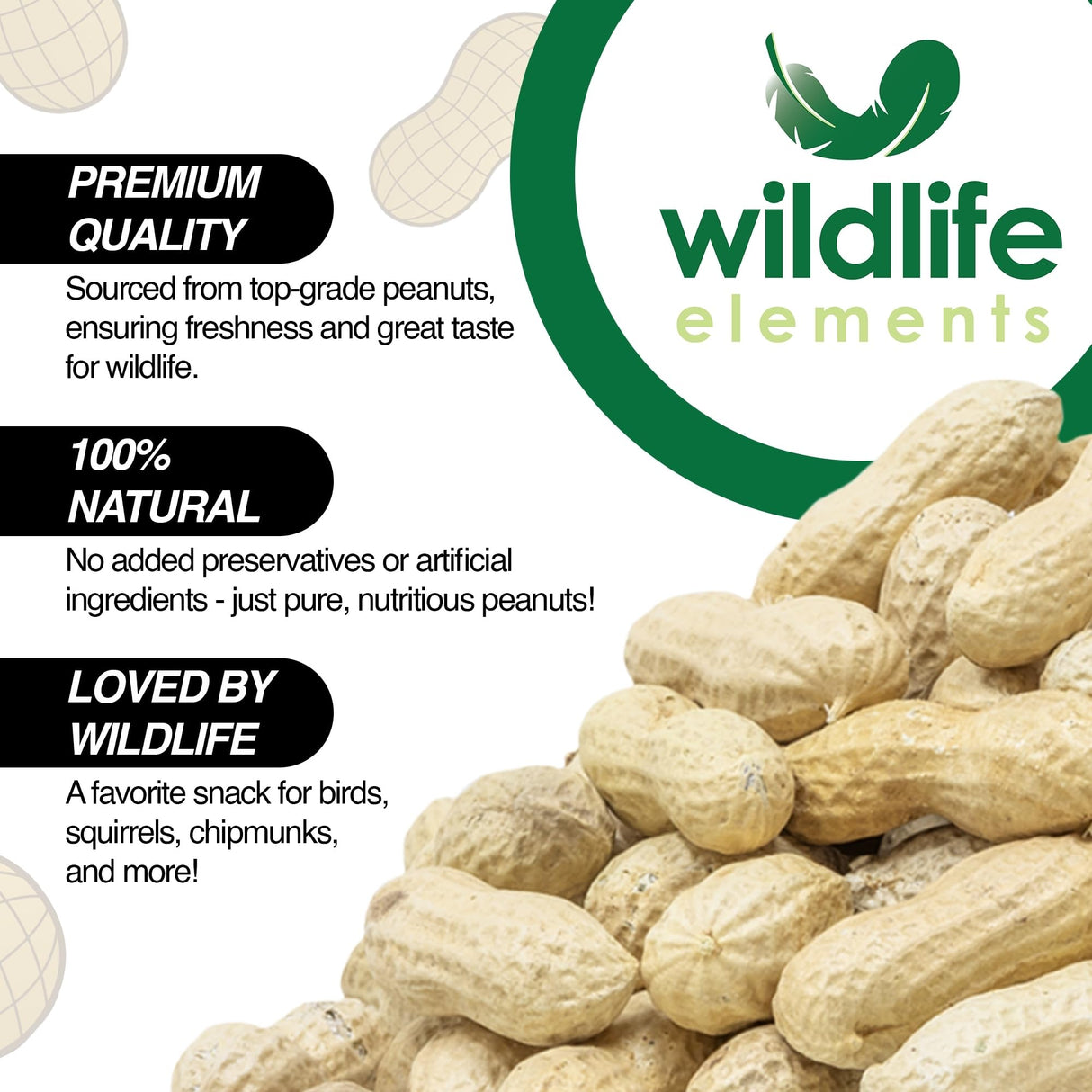 Wildlife Elements Peanut Party Unprocessed, Raw in-Shell Peanuts Wildlife Animal Food, 10lb - Rich in Protein, Healthy Fats, and Essential Nutrients for Birds, Squirrels and Waterfowl