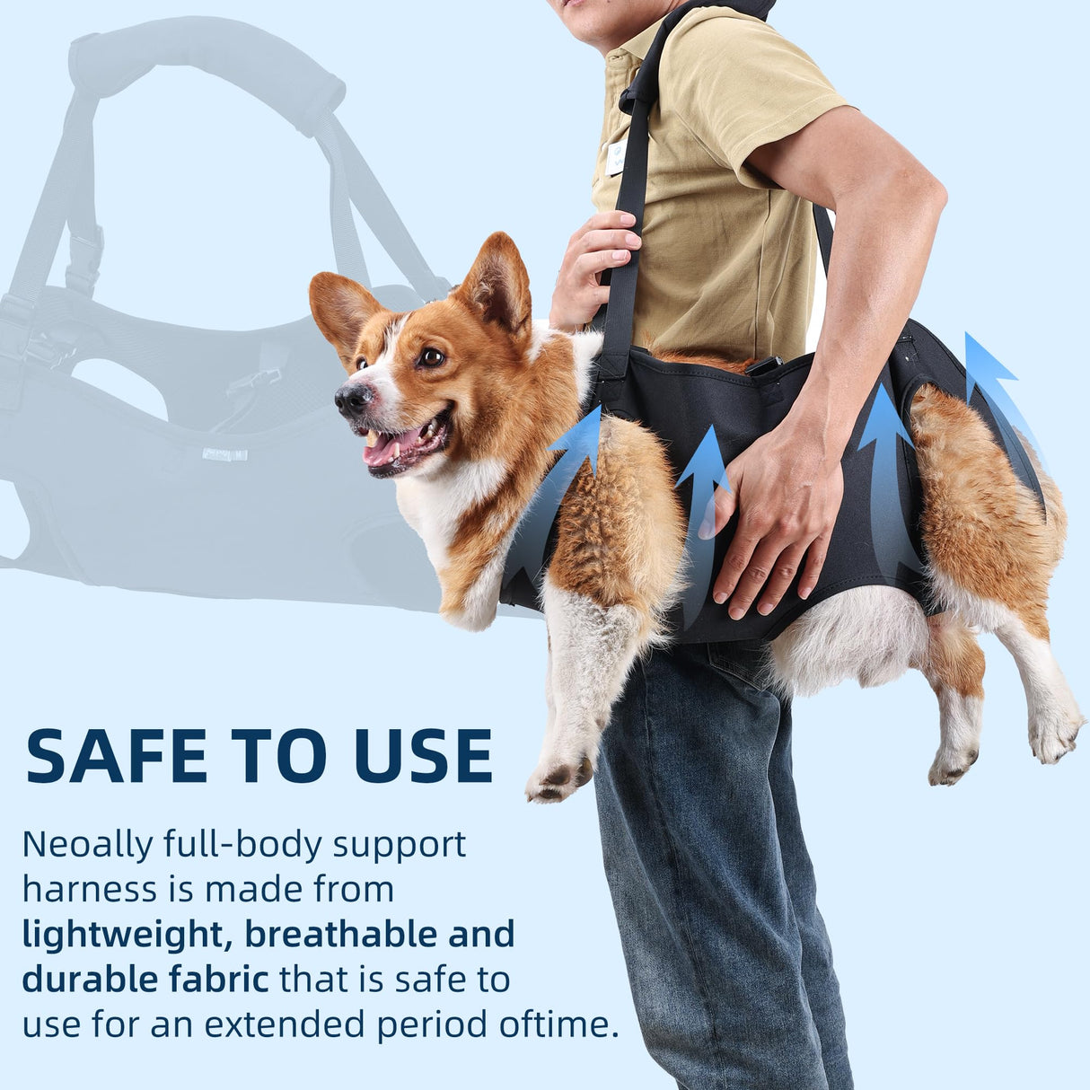 Full Body Lift Harness for Dogs,Canine Support Rehabilitation Dog Carrier Slings with Handles,Adjustable Lifting Straps Full Body Dog Lifting Harness (Medium)