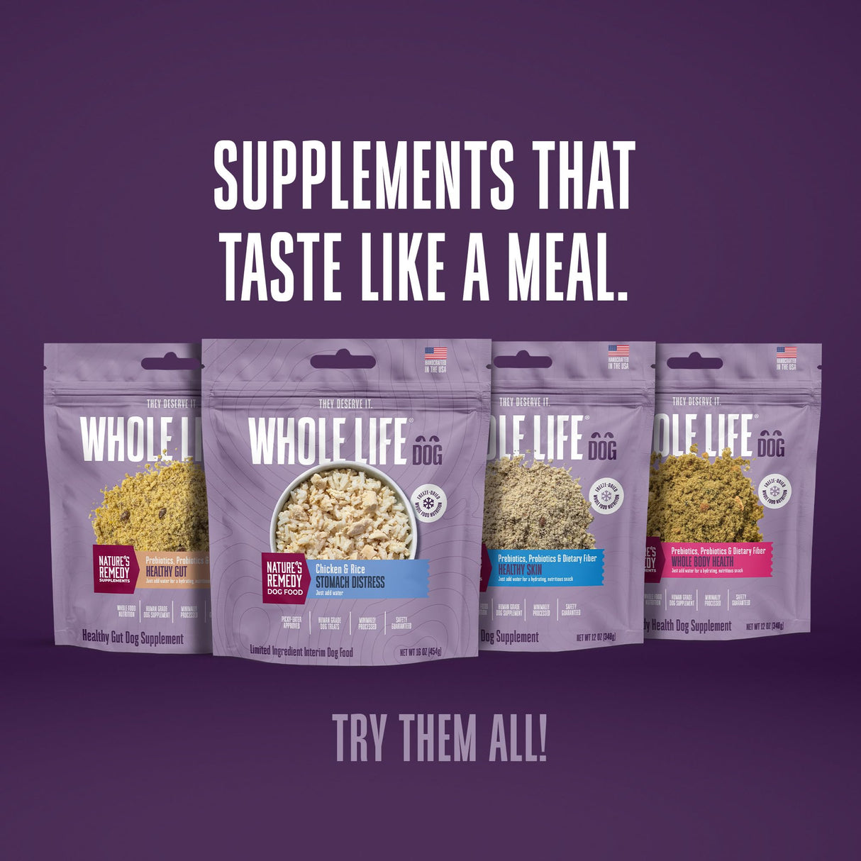 Whole Life Dog Bland Diet for Dogs – Sensitive Stomach Food for Digestive Support, Constipation, Anti Diarrhea & Vomit Relief – Human Grade, Quick & Easy Chicken and Rice, Ready in Minutes