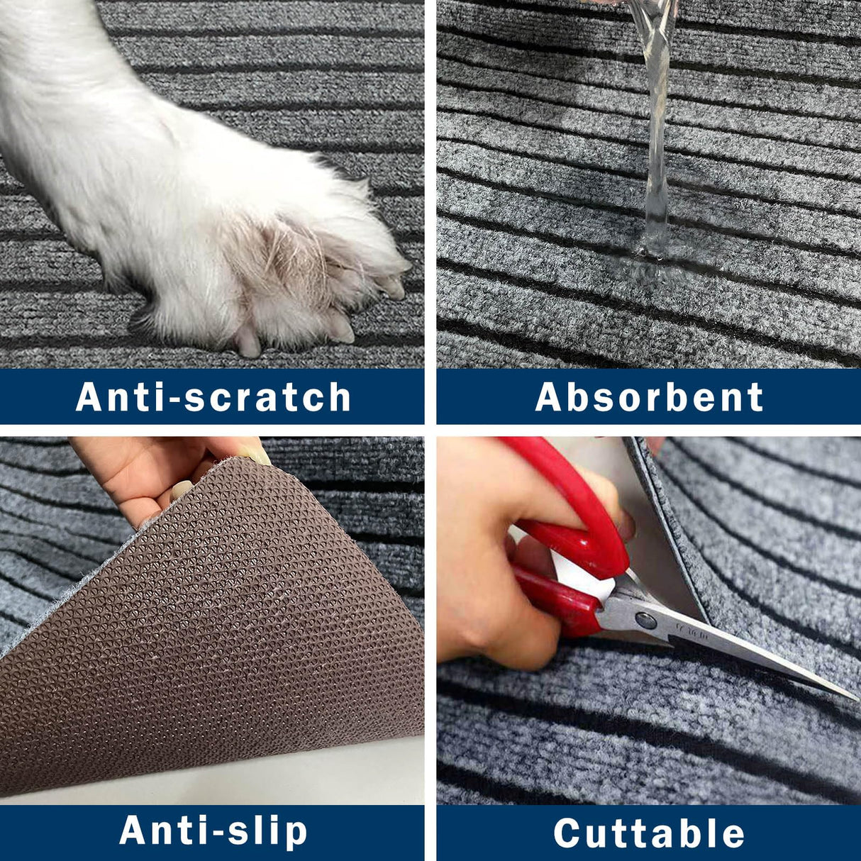 Dog Mat for Back Seat Extender, Non-slip Dogs Rug for Car Back Seat Cover with Hard Bottom, Waterproof Pet Protector Pad Fit Dog Hammock, Pet Backseat Cushion for Car, SUV, Truck. (51" x 24") (L).