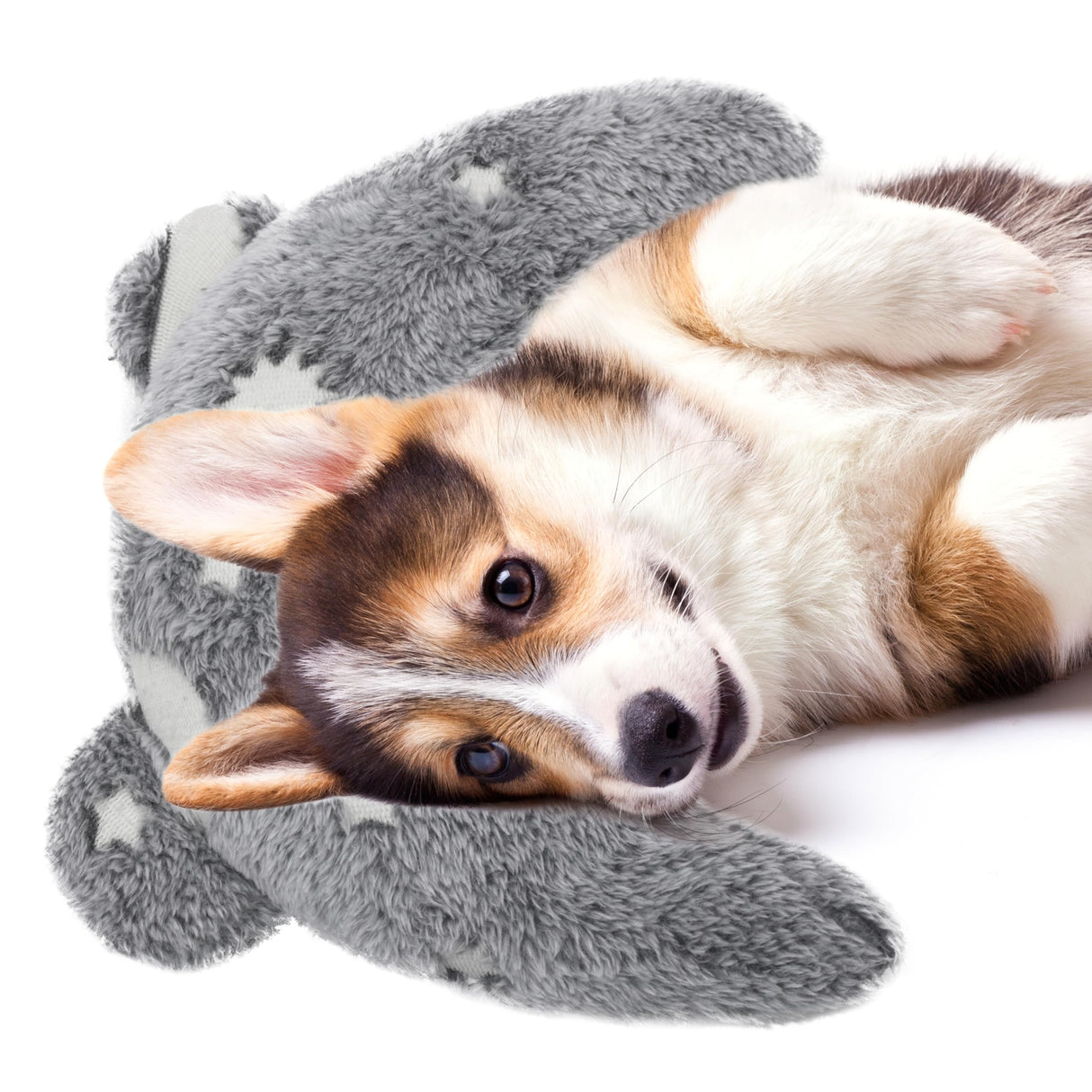 Maiiu Pet Calming Pillow for Dogs, Soft U-Shaped Pillow Glow in The Dark, Joint Relief, Sleep Comfortably,Suit for Small, Medium, Large Dogs, Fluffy Pet Neck Pillow (M-Gray)