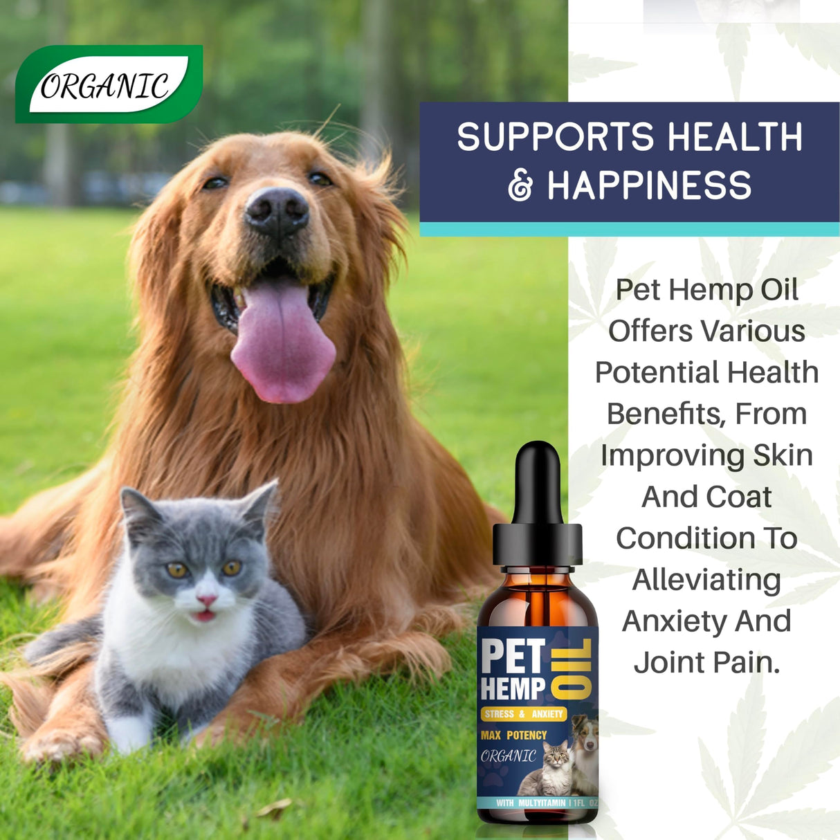 Hemp Oil for Dogs and Cats 3 Pack Organic Helps with Аnxiеty, Calming, Pain Relief, Hip Joint, Arthritis, Seizures Supplement for Smal & Large Pets with Omega 3-6-9 Oil Fast Results