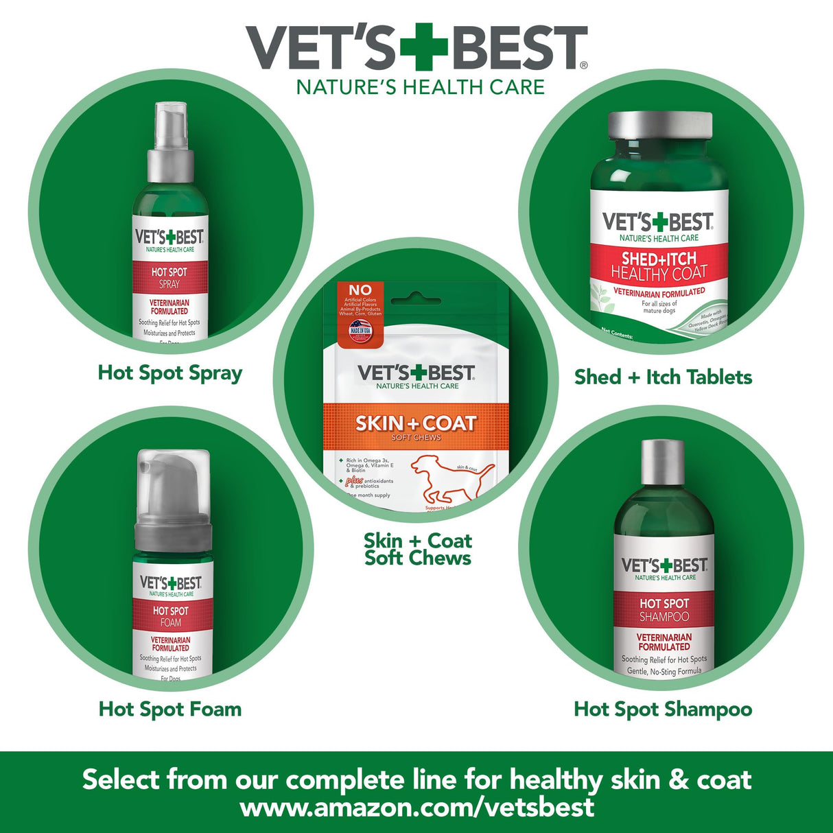 Vet's Best Dog Hot Spot Itch Relief Spray for Dogs, Dog Hot Spot Spray, Relieves Dry Skin, Rash, Scratching, and Licking, Itchy Skin & Hot Spots, anti-itch spray for dogs, Alcohol-Free, 16 oz