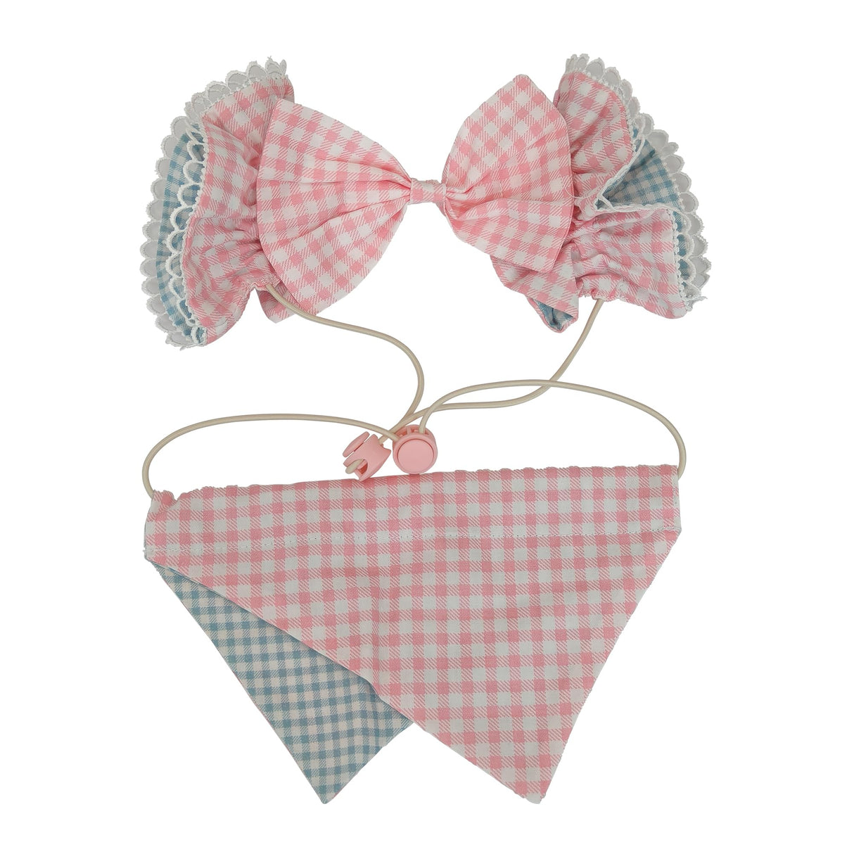 Soft Cotton Dog Headband for Cocker Spaniel, Cavalier, Springer - Adjustable Bow Pet Hair Accessory (Dog Bow Pink)