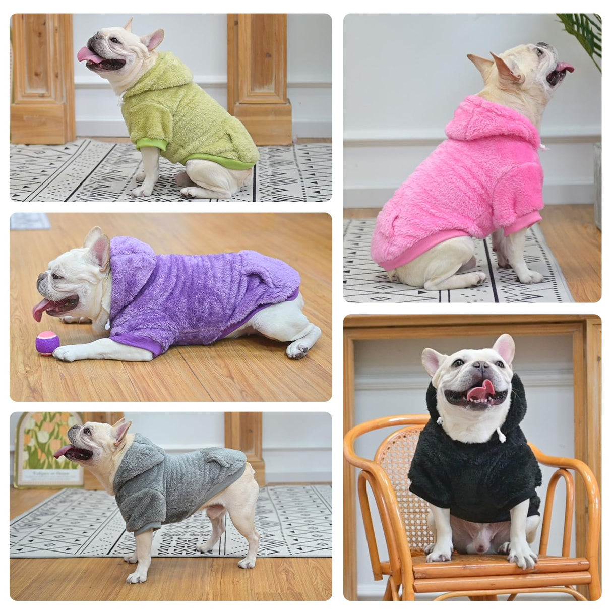 SCENEREAL Fleece Dog Sweaters Hoodie for Small Medium Large Dogs Girls Boys, Plush Fuzzy Dog Clothes Hoodies with Leash Hole, Winter/Fall Puppy Cold Weather Coat, Sherpa Hooded Sweatshirt, Burgundy SM