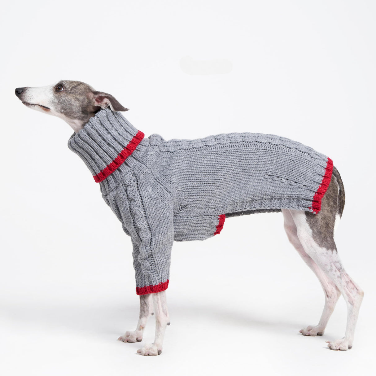ESCCBOO Italian Greyhound Clothes, Warm Sweater for Whippets, Dog Onesie, Two-Legged Turtleneck Warm Sweater for Small Medium Dogs (Small, Grey)
