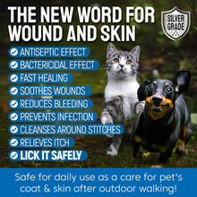 Load image into Gallery viewer, SILVER GRADE Wound Spray for Pets – Colloidal Silver Wound Care for Dogs & Cats – Helps with Skin Irritation, Hot Spots, Rashes, Scratching, Itch, Bites & Burns – Use a Dog Cone – 4 oz