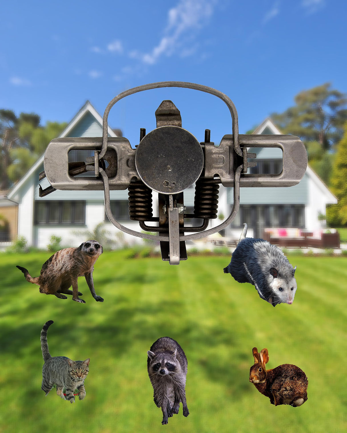 Mshrier Small Animal Traps Possum Trap Raccoon Trap Fox Trap Rabbit Trap Cat Trap Have A Heart Trap(Deep Silver)