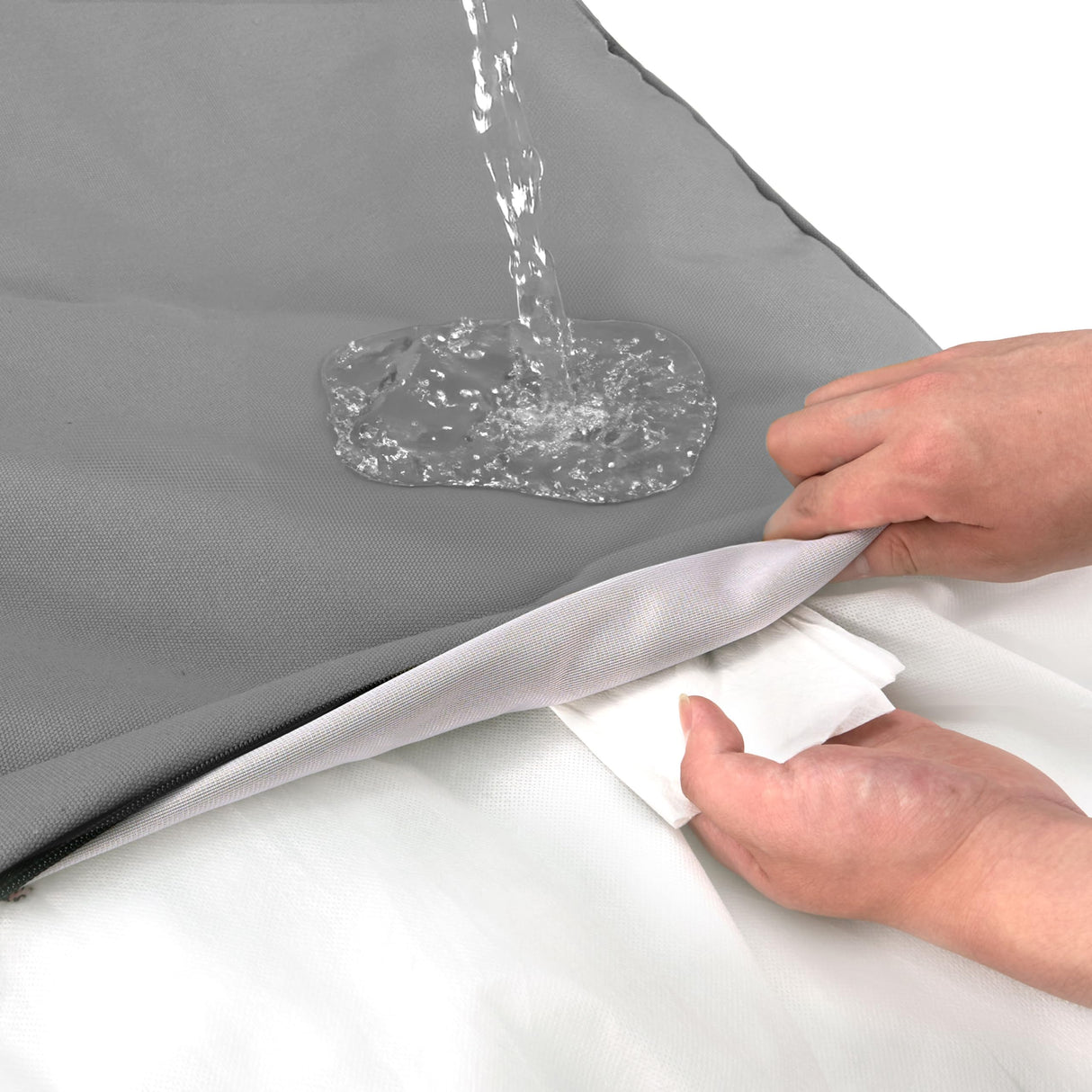 Sytopia 42" Outdoor Indestructible Canvas Dog Bed β Ultra-Durable, Waterproof, Washable, Removable Cover β Comfort for Extra Large Dogs β Perfect for Patio, Crate, or Adventure (Light Grey)