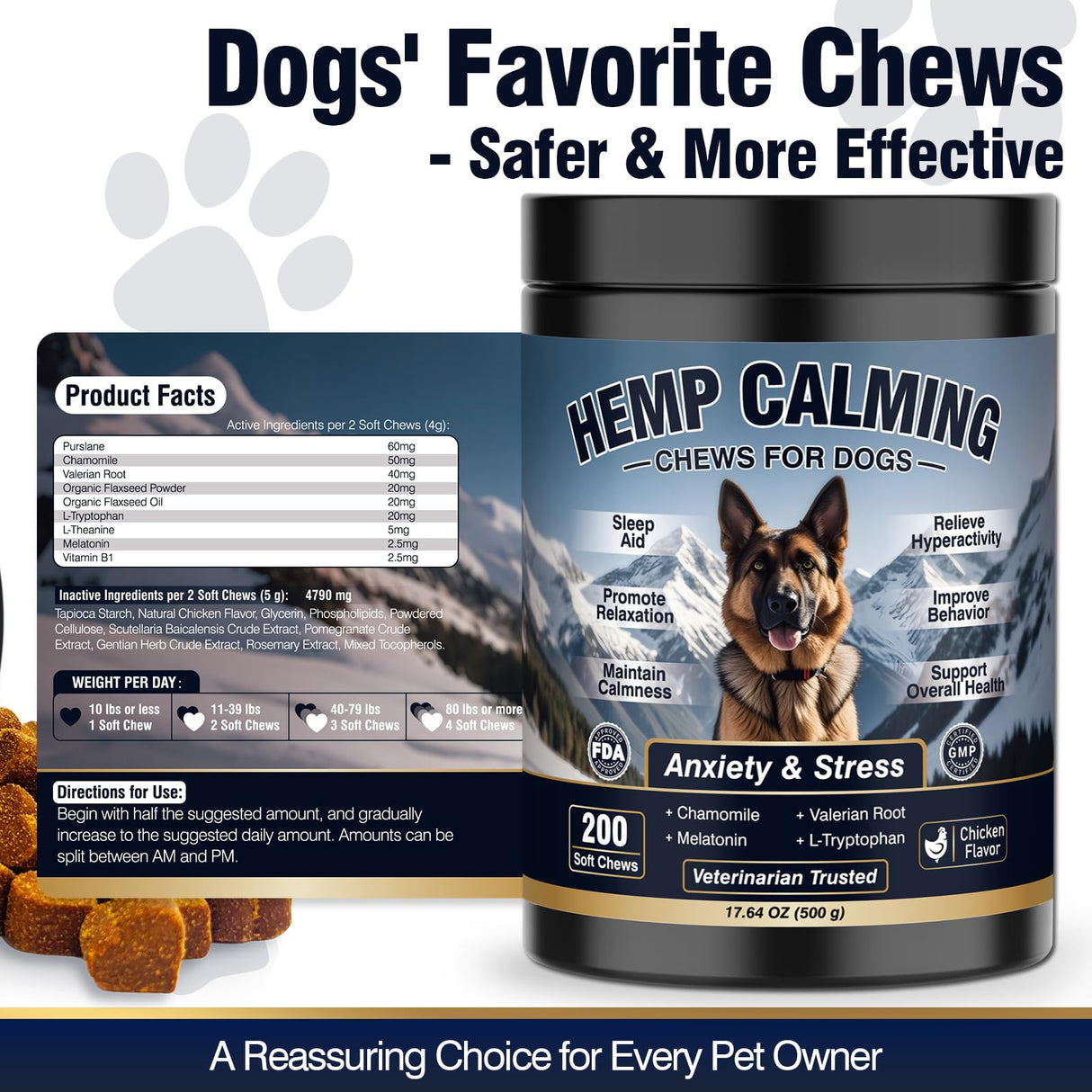 Calming Chews with Melatonin for Dogs 200 ct, Chicken
