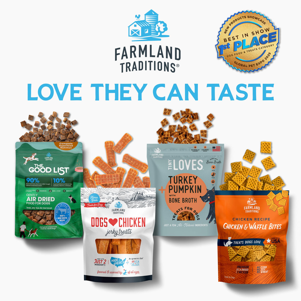 Farmland Traditions Filler Free Dogs Love Chicken Premium Jerky Treats for Dogs, 3 lb. Bag