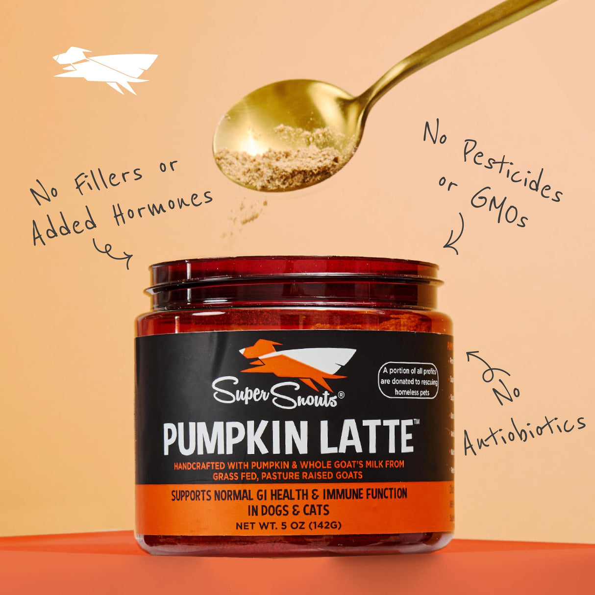Diggin's Your Dog Super Snouts Pumpkin Latte Digestive Supplement for Dogs and Cats, 5 Ounce - Antibiotic Free, Maintains Healthy Gut, Promotes Stool Consistency
