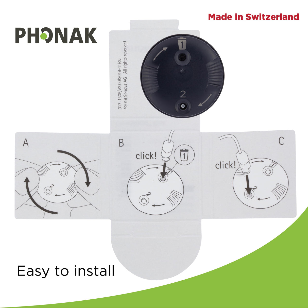Genuine OEM Switzerland Wax Guards Filters, Cerushield Disk v2.0 098-0445 Accessories for Phonak Hearing Aid Audeo Marvel Paradise Lumity Hearing Aid only using SDS 4.0 receiver-4 pack/32 Filter Total