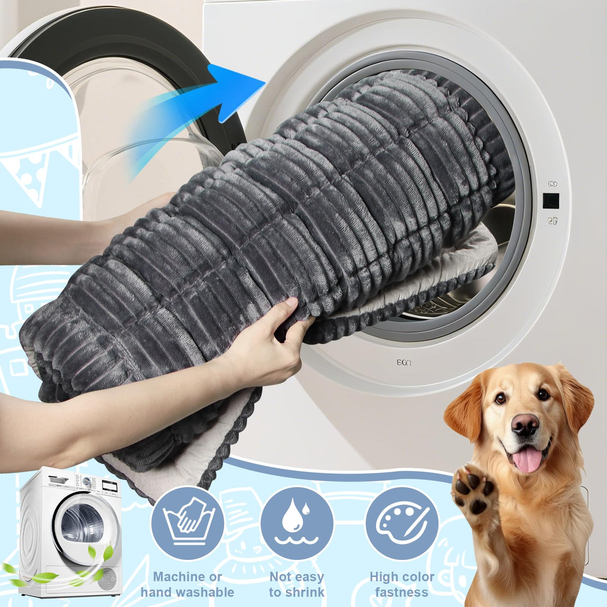 Abdtech Backseat Dog Bed Mat for Car: 23.6" x 52" Non-Slip Dog Bed for Back Seat - Soft and Comfortable Dogs Blanket - Washable Travel Pet Mat Seat Protector Fit for Back Seat Cover, Grey