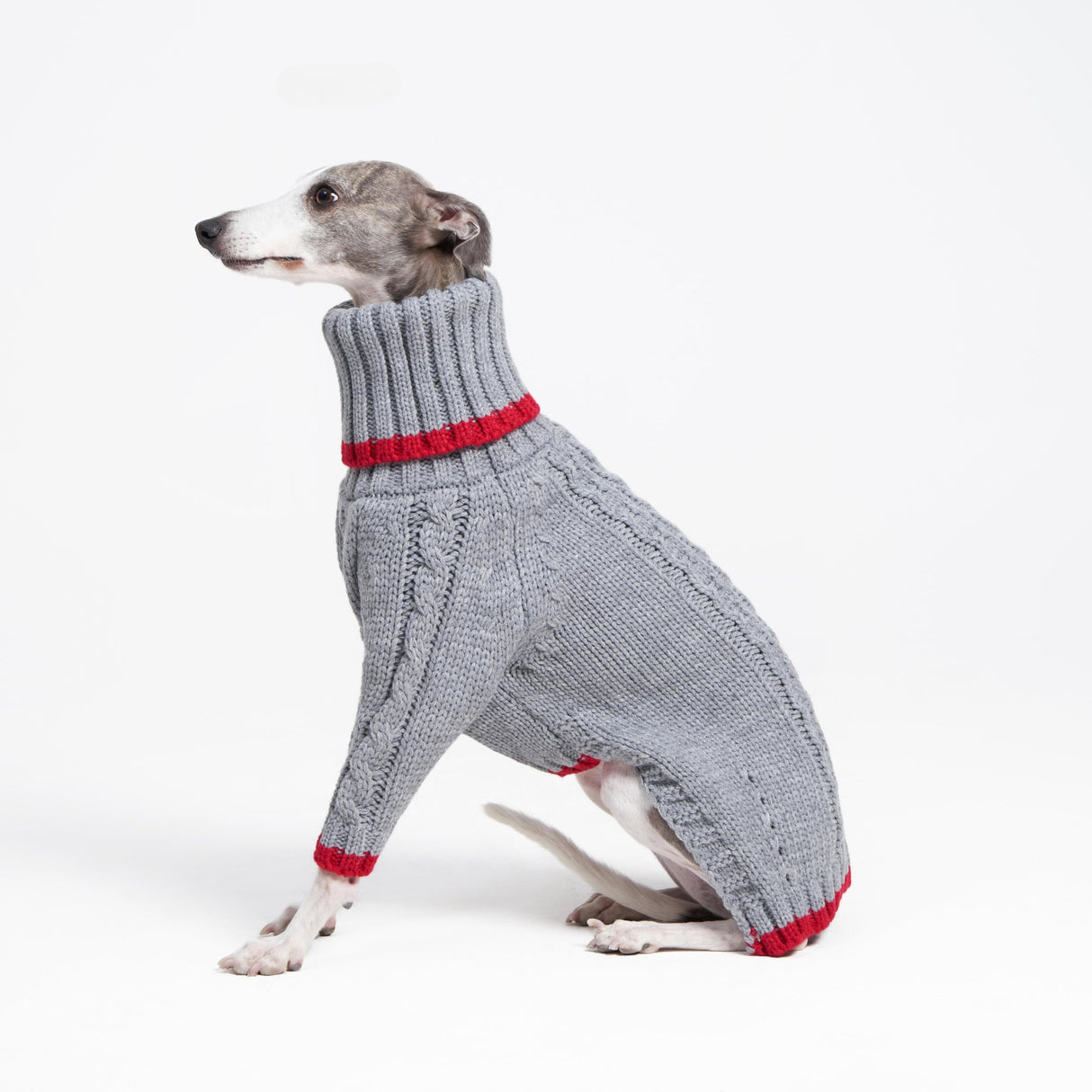ESCCBOO Italian Greyhound Clothes, Warm Sweater for Whippets, Dog Onesie, Two-Legged Turtleneck Warm Sweater for Small Medium Dogs (Small, Grey)