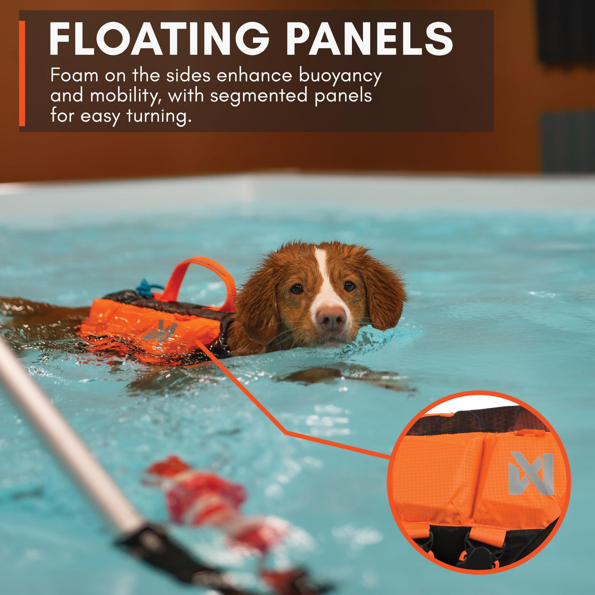 Non-stop dogwear Protector Life Jacket, Innovative Dog Life Jacket, Breathable Dog Swimming Vest with Ergonomic Design for Full Freedom of Movement, Black/Orange, Size 3