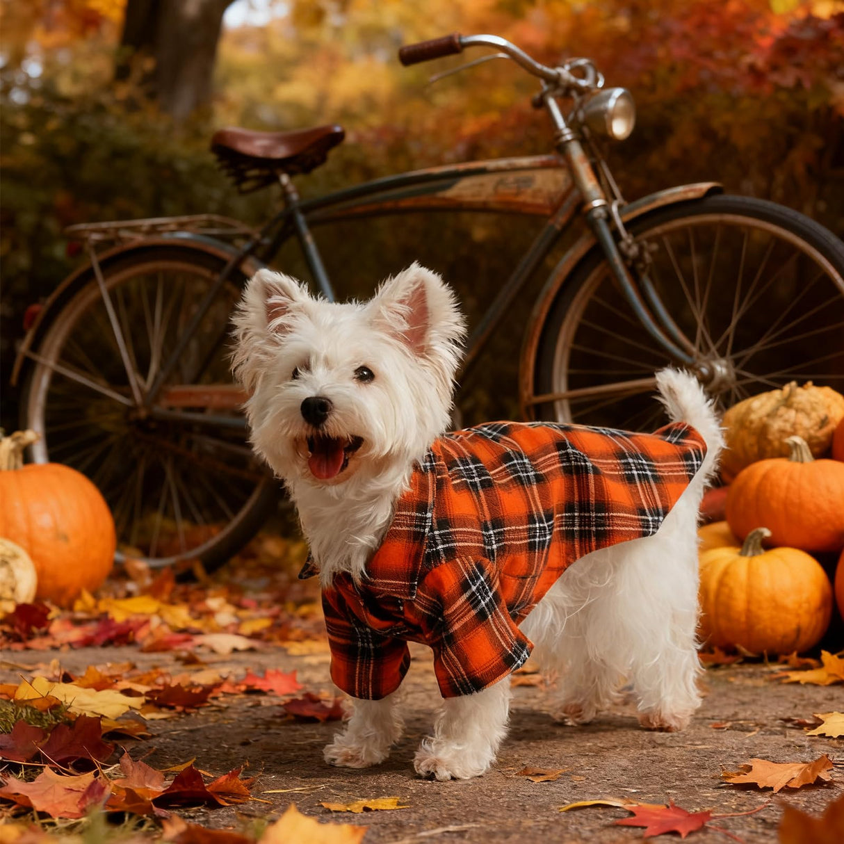 EXPAWLORER Dog Shirt - Fall Dog Clothes Sweater, Breathable Polo T-Shirts Dogs Costume with Plaid Pattern,Pet Outfit for Small Medium Large Dogs Puppy Boy and Girl