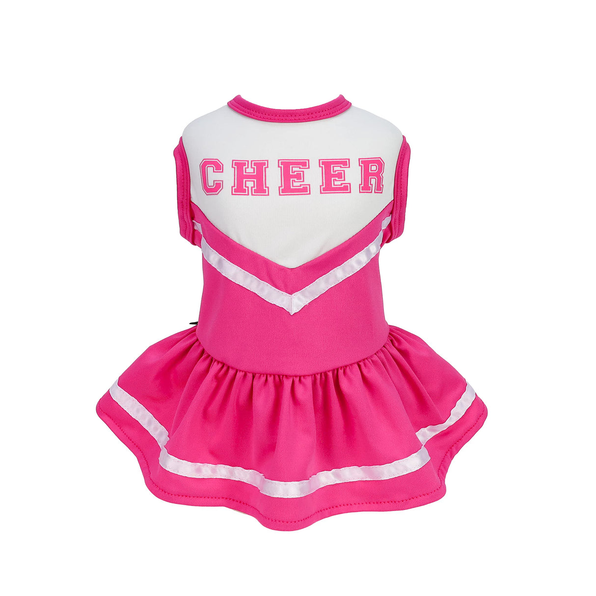Fitwarm Cheerleader Dog Costume, Sporty Cheer Dog Dress for Small Dogs Girl, Pet Clothes Cat Outfits, Pink White, XS