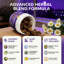 Load image into Gallery viewer, Melatonin for Dogs, Dog Melatonin Calming Chews for Small and Large Dogs - Natural Sleep Aid for Anxiety Stress Relief - Puppy Sleeping Pills - Thunder, Separation, Barking, 3mg, 120ct