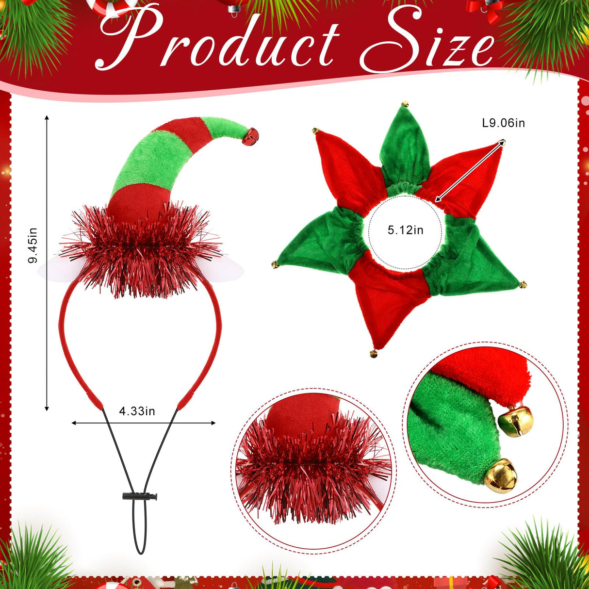 Talltalk 3 Packs Pet Christmas Costume Includes 3 Dog Christmas Caps with 3 Dog Collars and Scarves, Santa Xmas Tree Pet Costume Accessories for Puppy Cat Winter New Year Holiday Supplies