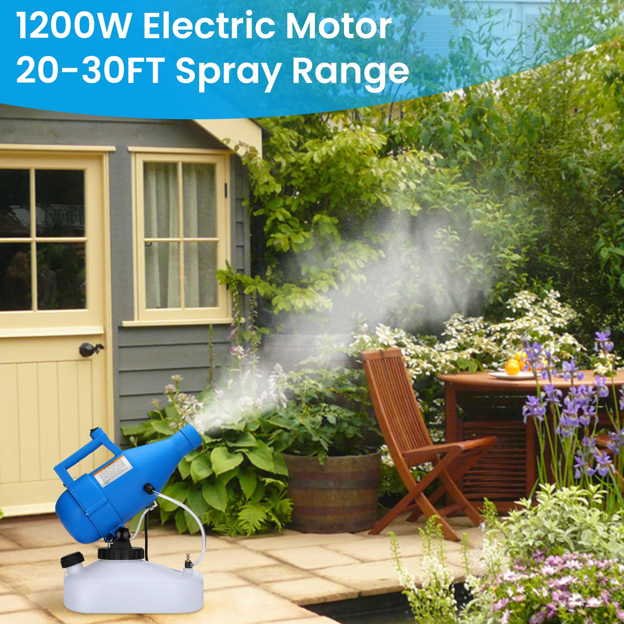 Srora Electric Portable Fogger Sprayer 4.5L (1.2 Gallon),Electric Sprayers in Lawn and Garden,Portable Atomizer Foggers,Spray Distance is 30 Feet,Average Droplet 30 Micron,Fogger Multi Scenario Use