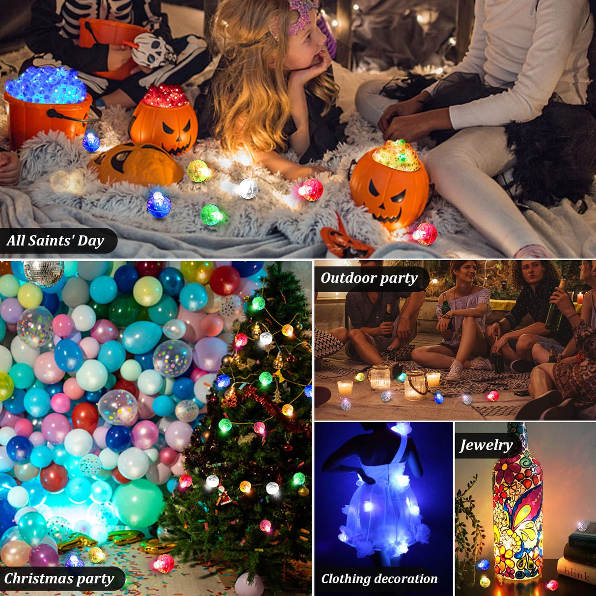 ZGWJ 100PCs Mini Led Lights, Led Balloons Light up Balloons for Party Decorations Neon Party Lights for Paper Lantern Easter Eggs Birthday Party Wedding Halloween Christmas Decoration - Blinking Warm
