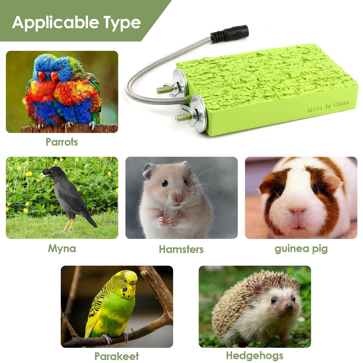 Bird Heater for Cage,Temperature-Adjustable Warm Bird Perch with Small Nest,12V 5W 91°F-118°F Range Warmer Perch Stand for Parrots,Cockatiels,Parakeets and Small Birds