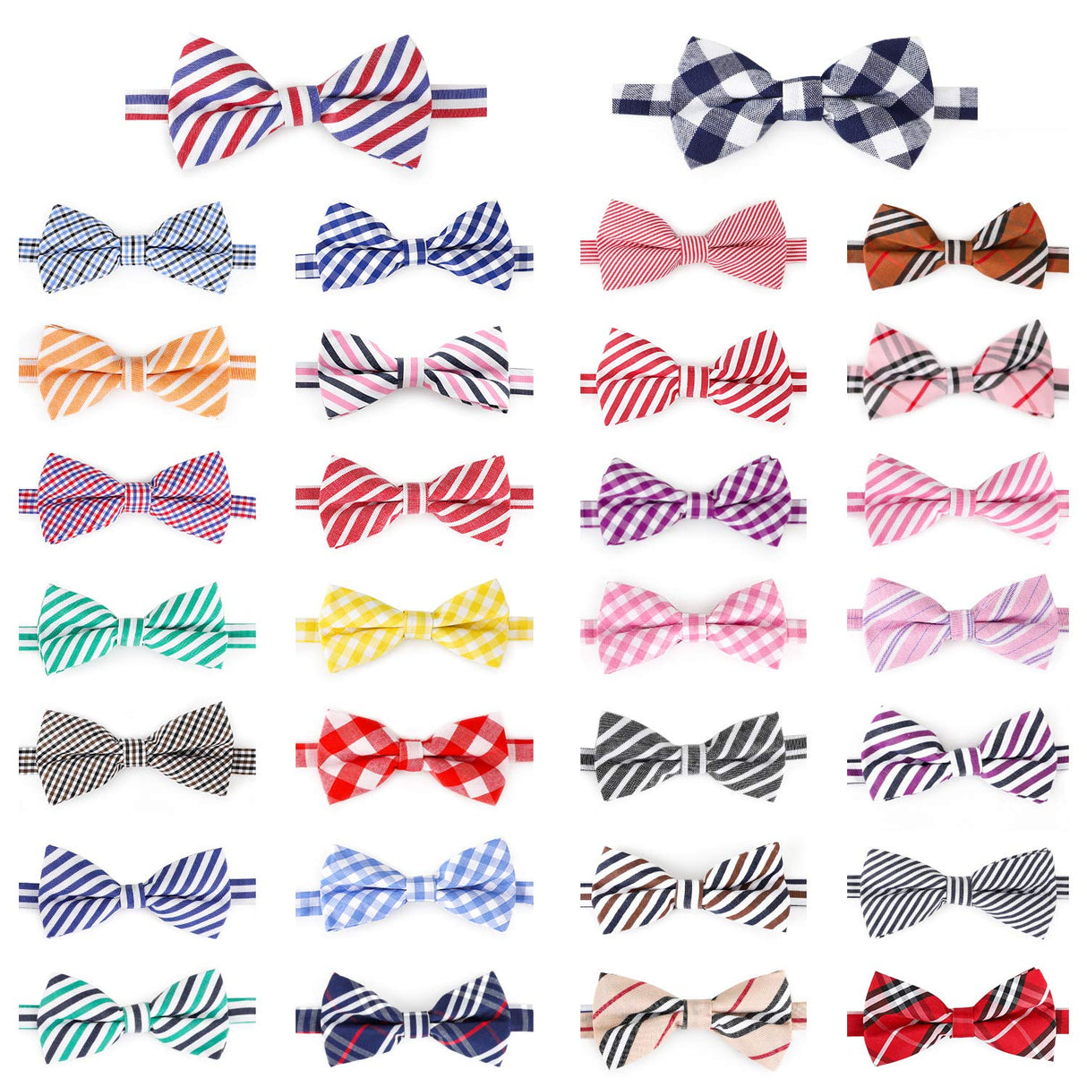 Segarty Bow Ties for Dogs, 30 Pcs Adjustable Dog Collar with Bow, Dog Bow Tie Collar for Small Medium Large Girl Pet Dogs Cats Christmas, Bulk Red White Purple Black Plaid Neck Bowties
