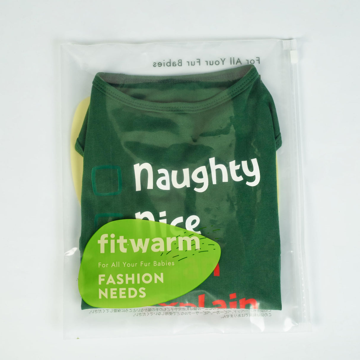 Fitwarm Naughty or Nice Christmas Dog Shirt, Dog Christmas Outfit for Small Dogs Boy Girl, Funny Doggy Tshirt, Pet Outfit, Green, Red, White, XXL
