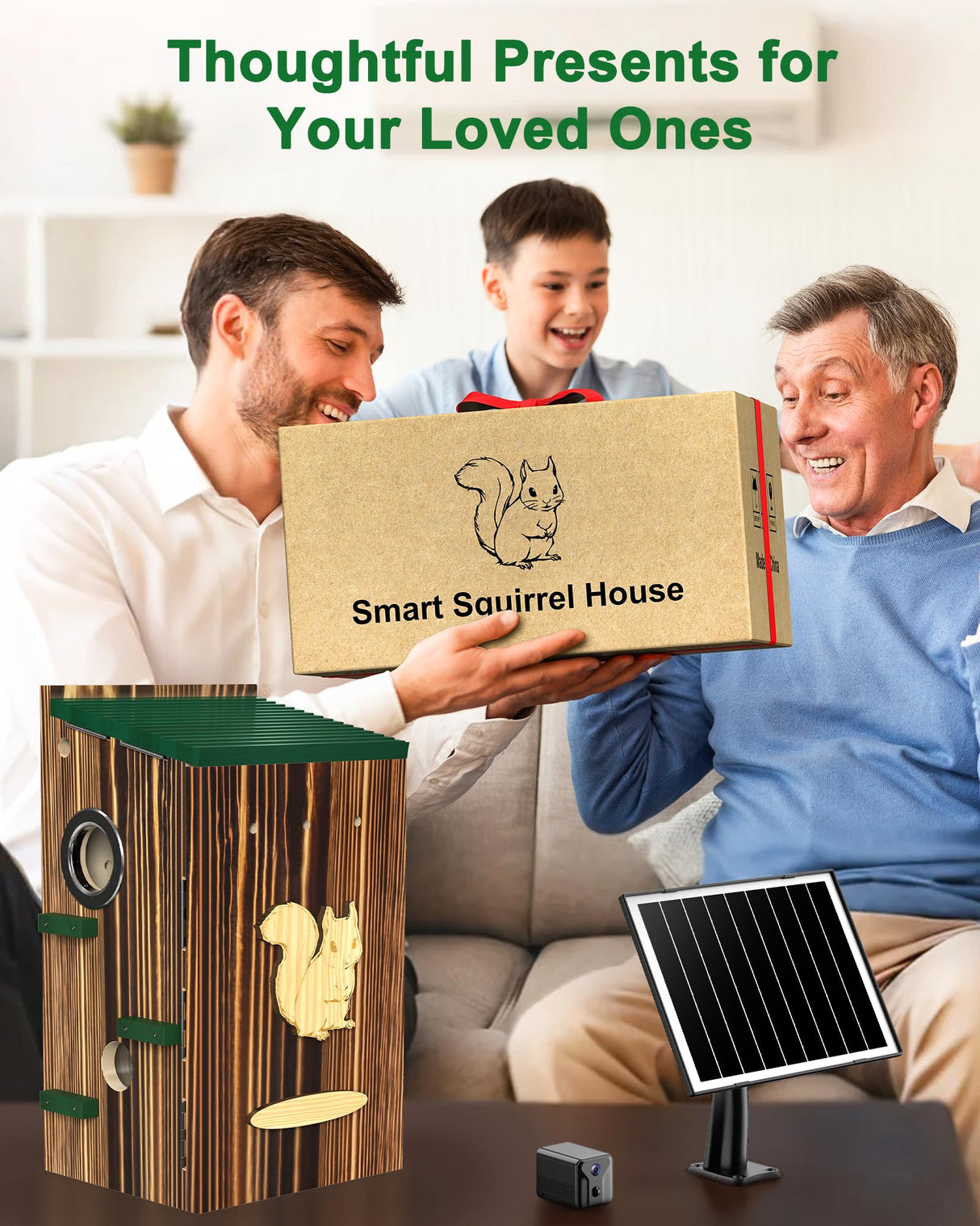 KinetCam Smart Squirrel Box with Camera,Predator-Proof,2K HD Wi-Fi Pet Watching Cam for Squirrel House, Auto Detect & Notify, Night Vision, APP Control, Squirrels Houses for Outside Nesting