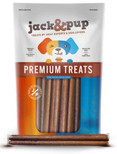 Load image into Gallery viewer, Jack&Pup 6 Inch Bully Sticks for Dogs (5 Pack) Extra Thick Dog Chews Long Lasting, Single Ingredient, 100% Beef Bully Sticks for Large Dogs