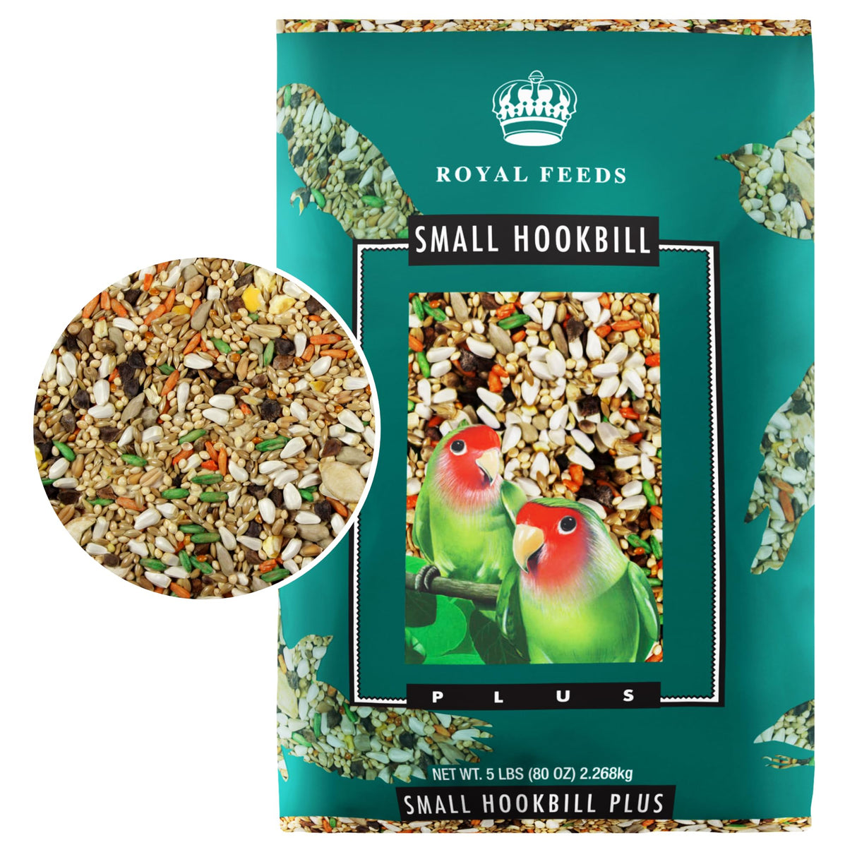 Small Hookbill Plus 5 Lbs, Bird Food for Small Hookbill, Premium Bird Seeds, Supports Growth Energy and Digestive Health, Nutrient-Rich Parrot Birdseeds with Vitamins & Minerals, Healthy Balanced Diet