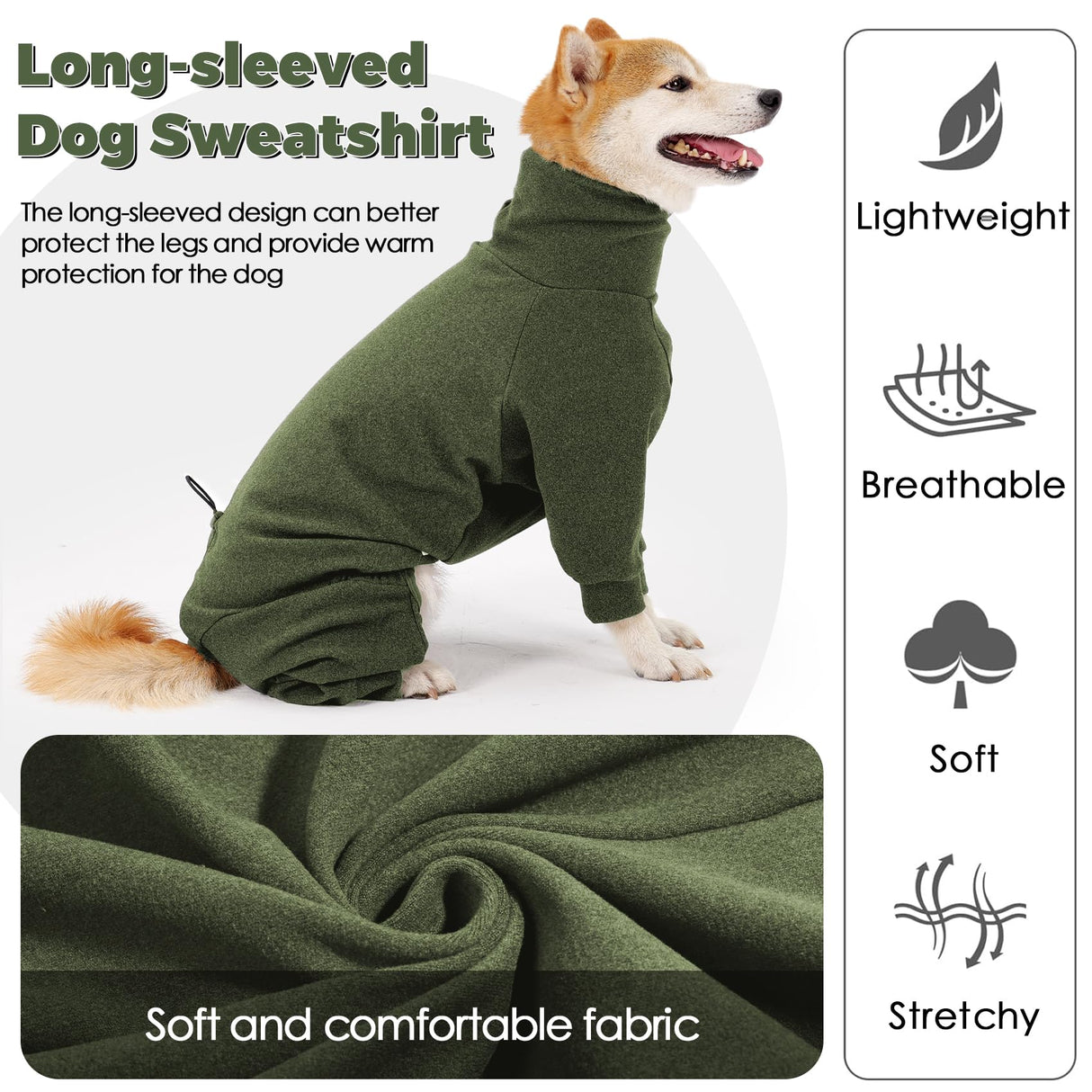 Dotoner Pullover Dog Sweater with Leash Hole - High Collar Cold Weather Vest for Large Dogs - Indoor & Outdoor Use