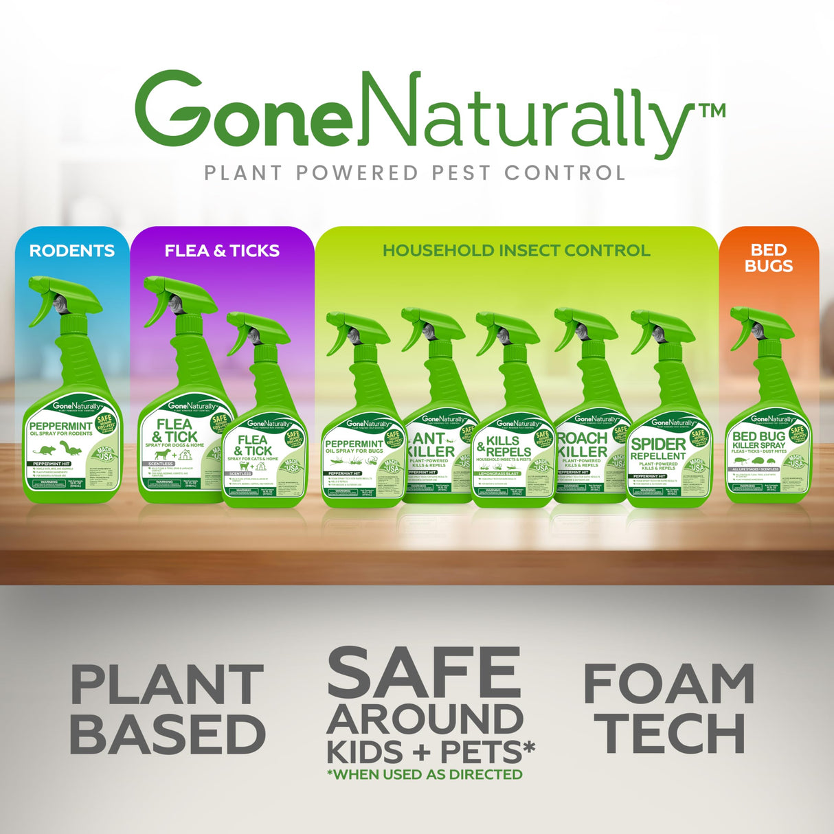 GoneNaturally Flea and Tick Spray for Dogs & Home– Natural Flea and Tick Prevention for Dogs– Bed Bug Spray & Multi-Insect Killer– Scentless Plant-Based Formula Kills on Contact (32 oz)