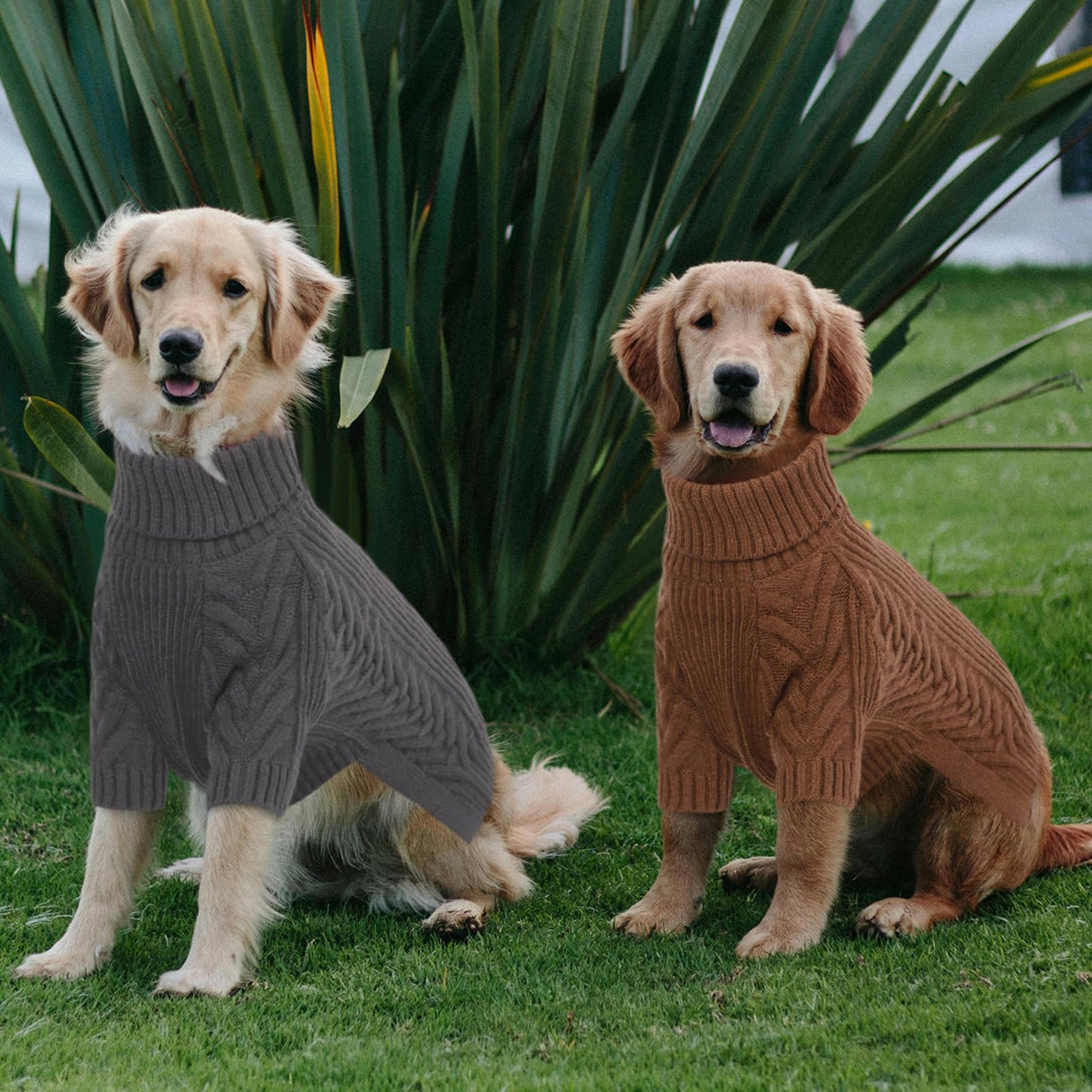 Preferhouse Large Dog Sweaters, Pet Sweaters for Large Dogs, Pets Sweatshirt Apparel Turtleneck Pullover Winter Pitbull, Samoyed (Darkgrey, L