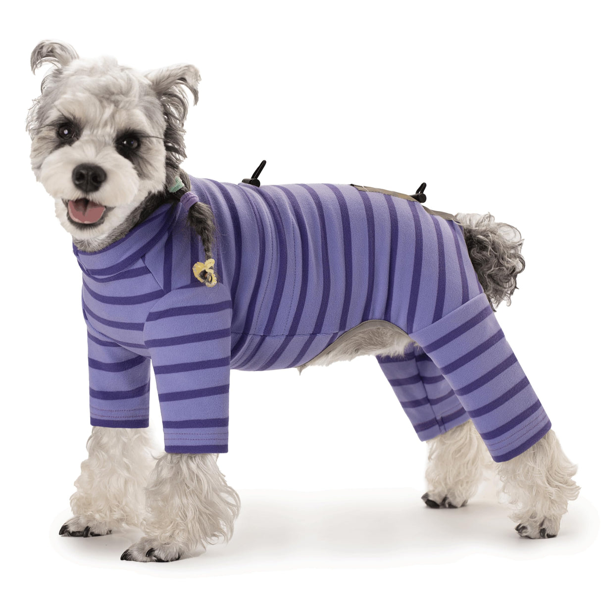 Winter Coat for Dogs - Warm Dralon Cold Weather Coat, Soft Fleece Jacket, Striped Pajamas with Drawstrings, Long Sleeves Jumpsuit Anti Hair Shedding, Reflective Onesie Clothes for Small Dogs