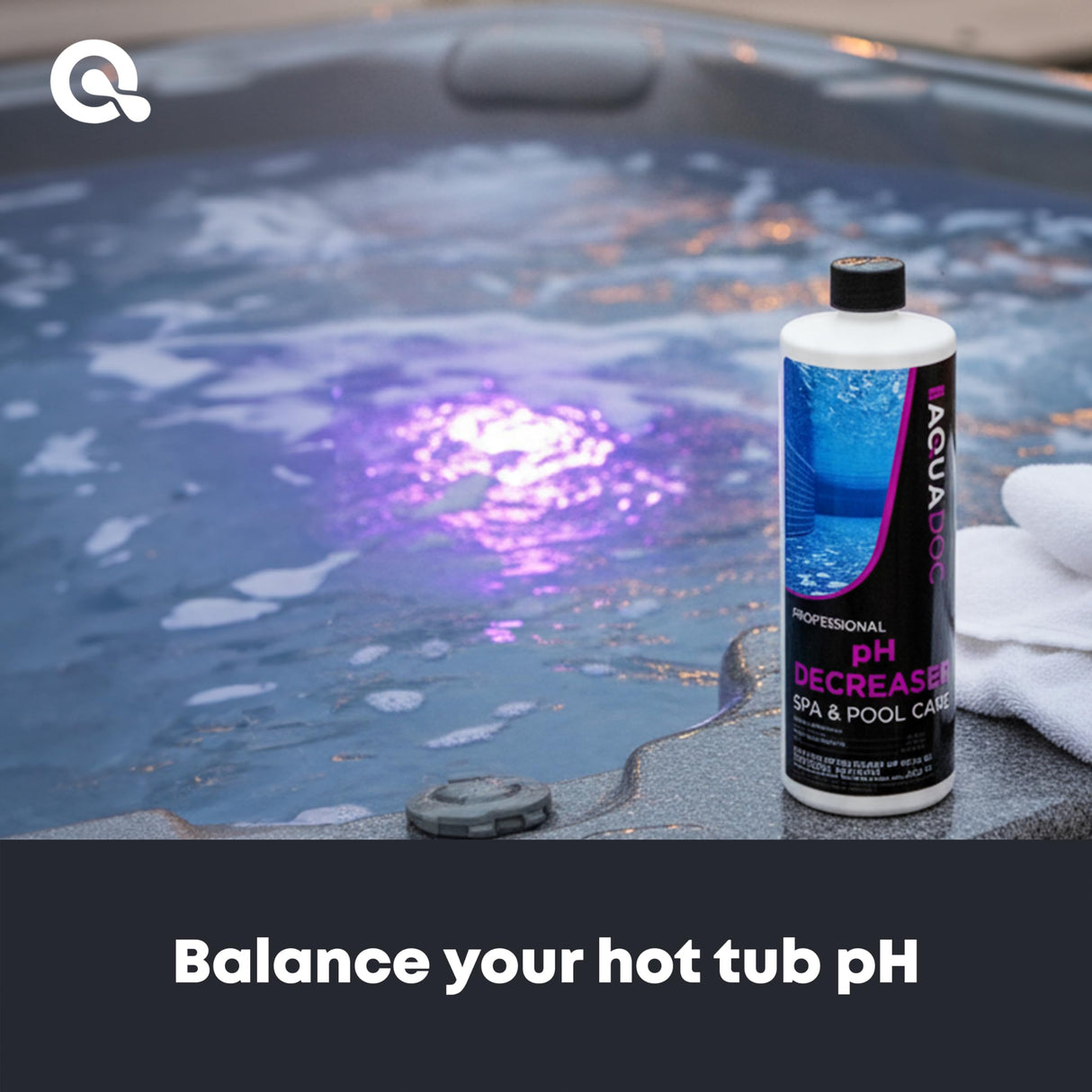 AquaDoc Spa pH Decreaser for Hot Tub - 32oz (2-Pack) - Sodium Bisulfate Spa pH Down for Water Balance - Made in USA