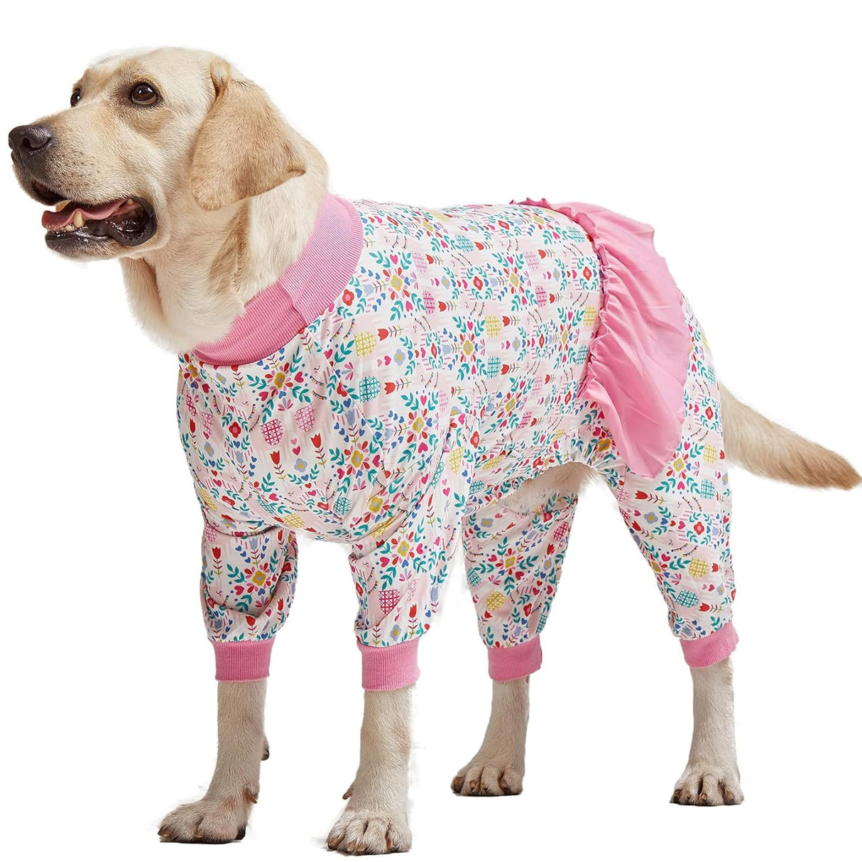 LovinPet Big Dog Pajamas, Space and Snow Print, Sound Care, Post Surgery Shirt, UV Protection, Pet Anxiety Relief Onesie, Large Breed Dog Jammies, Pet Pajamas for Dogs, 2XL