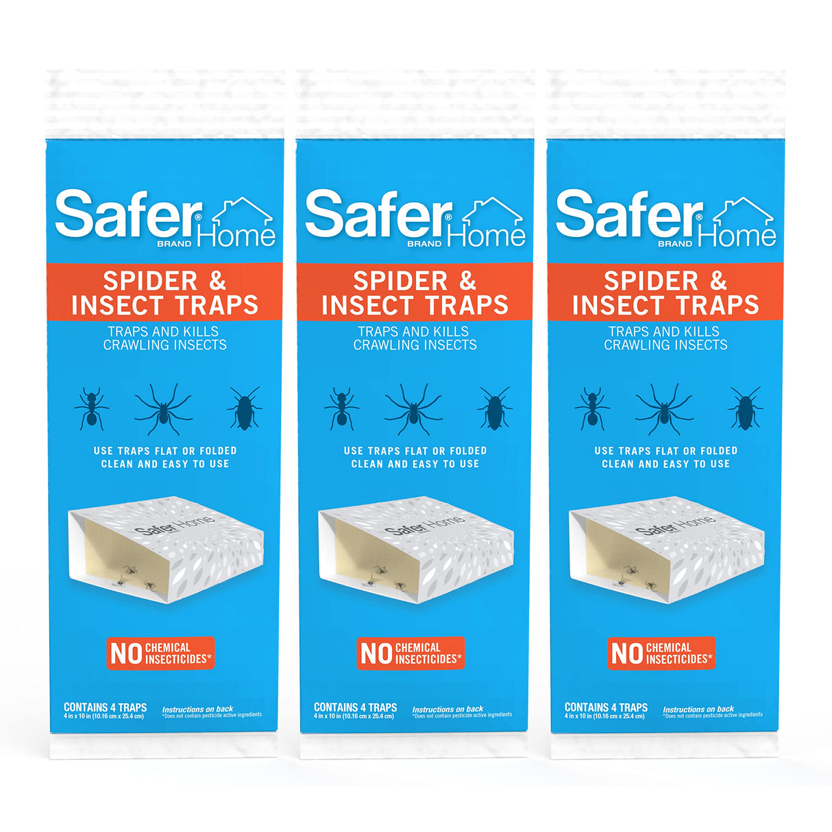 Safer Brand 12 Safer Home SH400SR Indoor Spider, Ant, Cockroach, Centipede, and Crawling Insect Traps, Blue