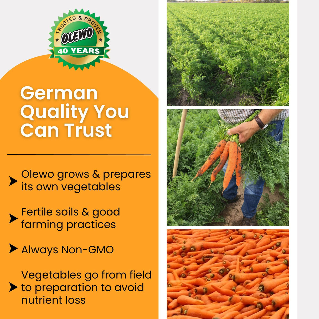 Olewo Original Carrots for Dogs – Fiber for Perfect Poop, Dog Food Toppers for Picky Eaters, Natural Skin & Coat Support, Multivitamin, Probiotics for Digestive and Gut Health, 5.5 lbs
