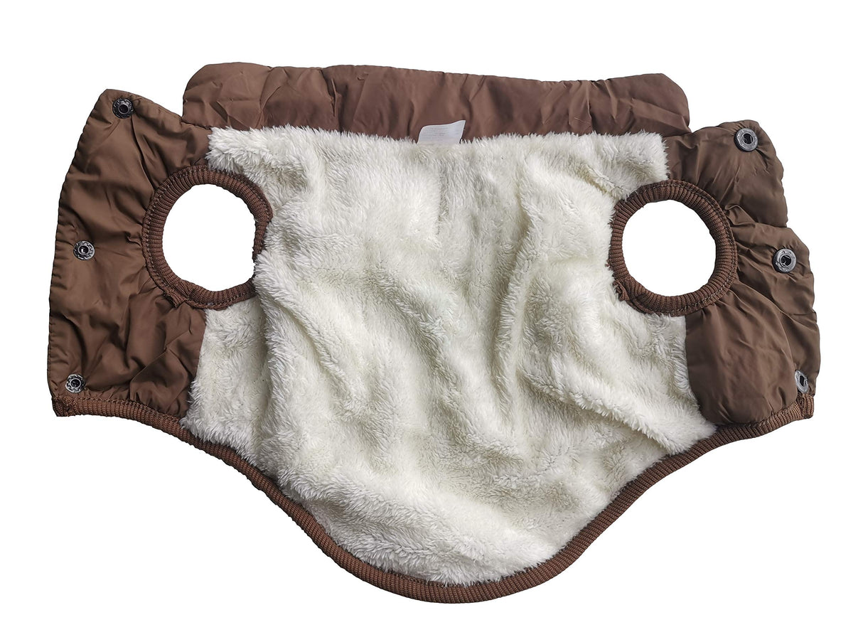Vedem Dog Windbreak Puffer Vest Coat Pet Quilted Fleece Cold Weather Dog Clothes (L, Coffee)