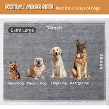 Load image into Gallery viewer, HIDOGGYLD Charcoal Dog Pee Pads Extra Large 28" x 34", Puppy Pee Pads 30 Count, Potty Pads for Dogs with Adhesive Tape for Odor-Control & Leakproof, Disposable Pet Pads for Puppies, Dogs & Cats
