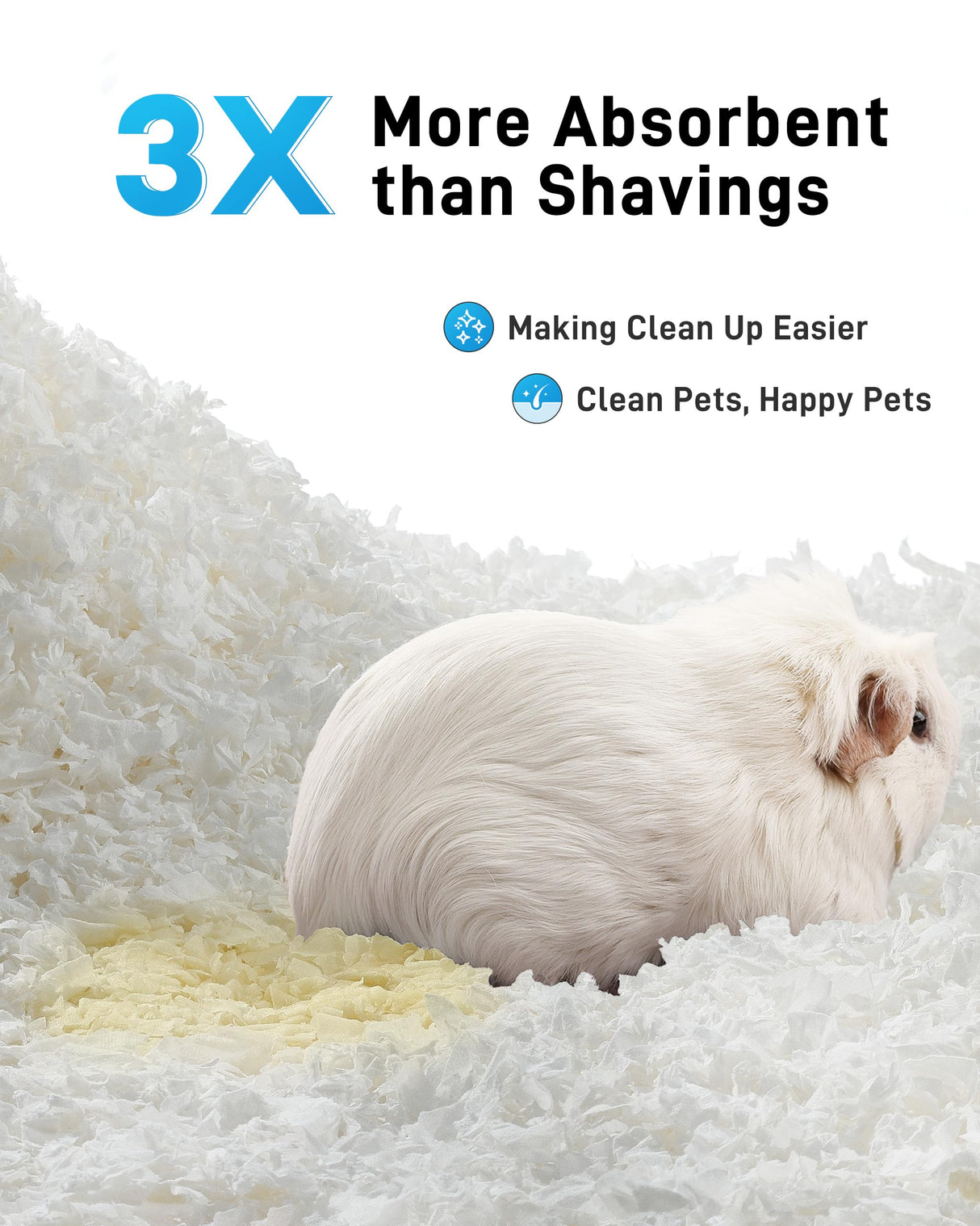 BUCATSTATE Hamster Bedding 70L, 99% Dust-Free Guinea Pig Bedding Odor Control Paper Bedding, Cozy Small Animal Bedding for Rabbit Rat Syrian Dwarf Hamsters Gerbils (White)