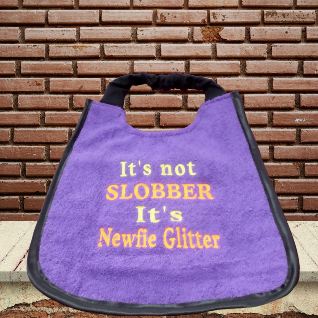 Unique Handmade Newfoundland Dog Bib - Personalized Colors, Waterproof Backing, and Adjustable Fit for all breeds - stylish - choose your size - newfy glitter