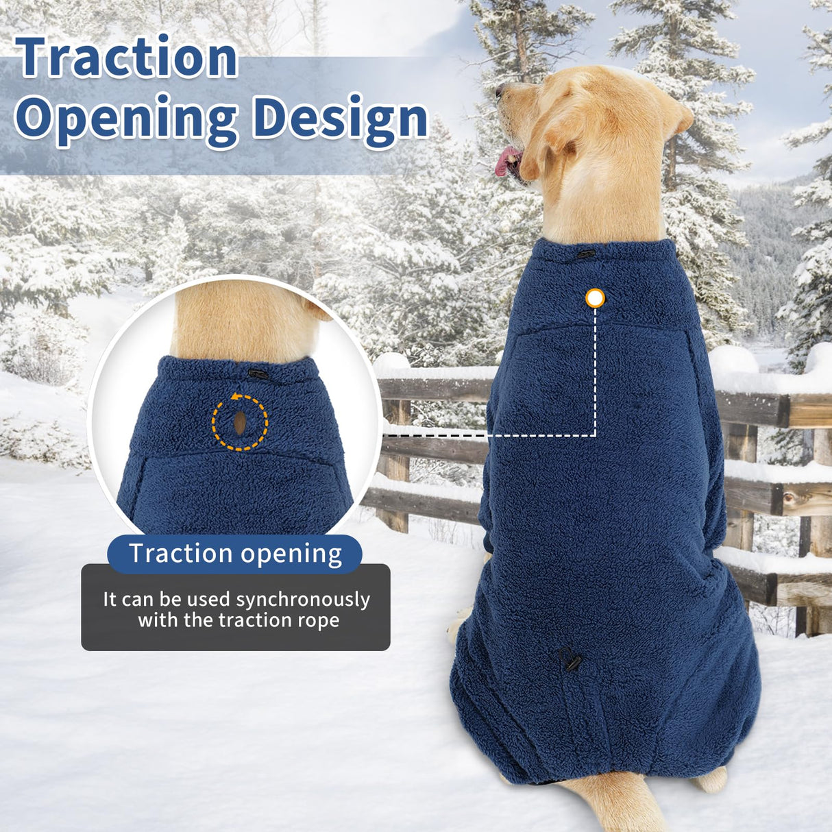 Dog Winter Coat Soft Pullover Pajamas, Warm Dog Cold Weather Coats Fleece Dogs Coat, Cozy Winter Jacket Windproof Fullbody Dogs Jumpsuit Onesie Fleece Sweater Clothes Apparel for Dogs