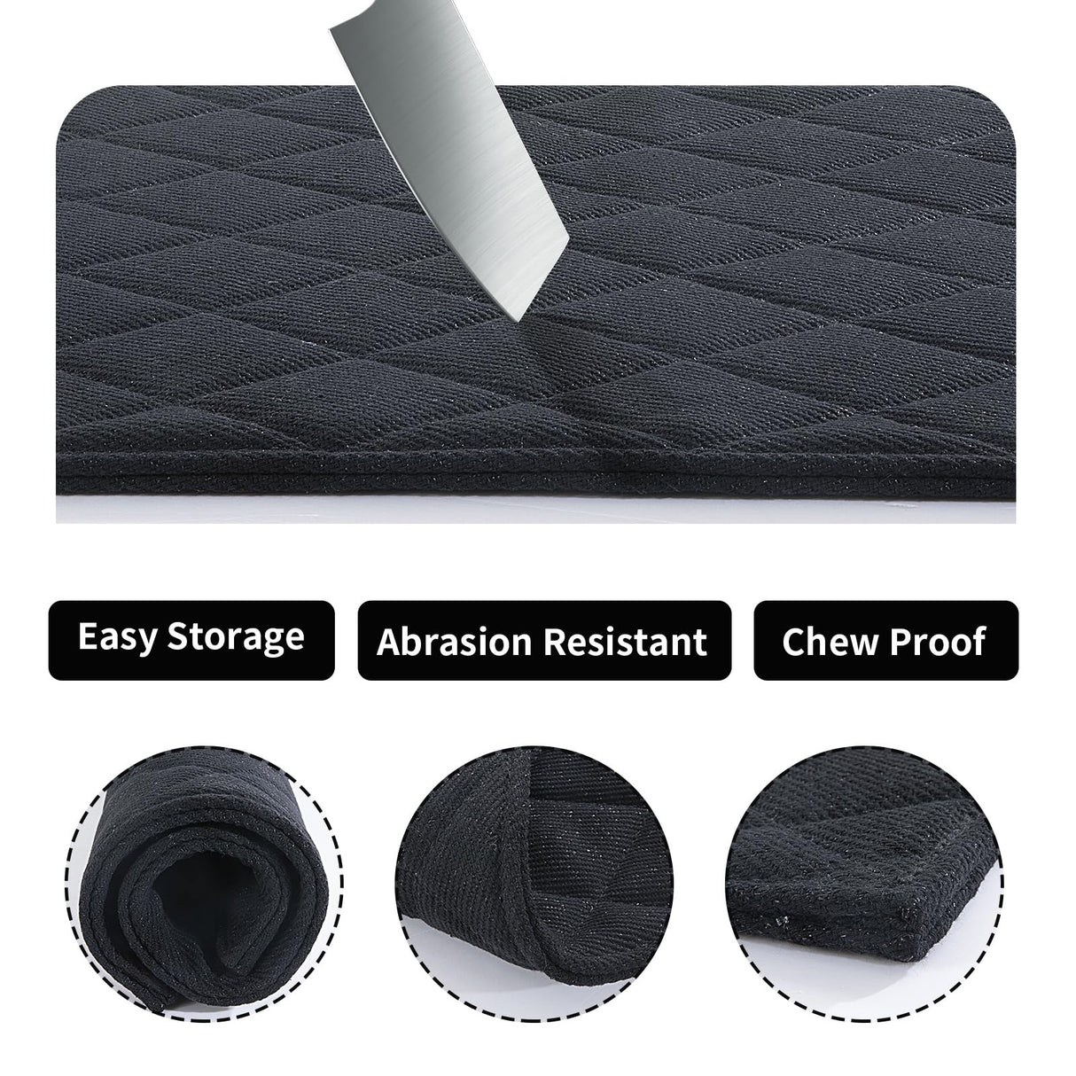 HOMBYS Chew Proof Dog Crate Pad Mat, 22"x35" Indestructible Kennel Pad for Aggressive Chewers, Durable and Water Resistant Teething Puppy Crate Mats for Dogs Cages