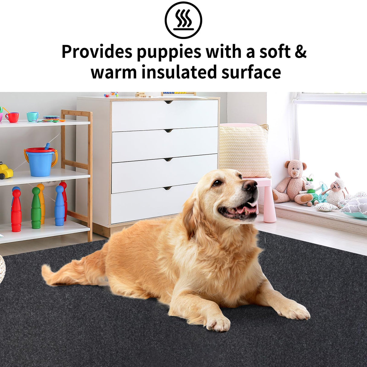 NYFITY Kennel Pad Dog Crate Mat Liner, Absorbs Urine, Waterproof, Non-Slip, Washable Puppy Pee Pad for Kennel Training - Under Pet Cage to Protect Floors, Thin Cut to Fit Design (48" x 29" - 2 Pack)