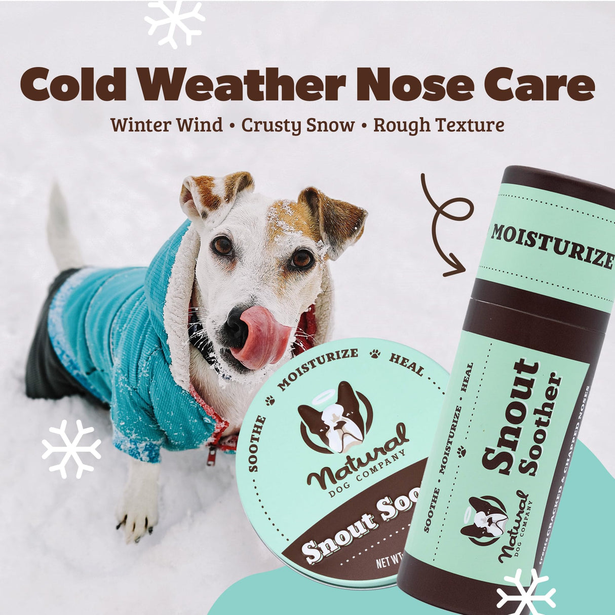 Natural Dog Company Snout Soother Balm Tin 1 oz – All Natural Dog Nose Balm for Dry, Cracked Noses – Organic Moisturizing & Soothing Balm – Lick-Safe Nose Care, Made in USA
