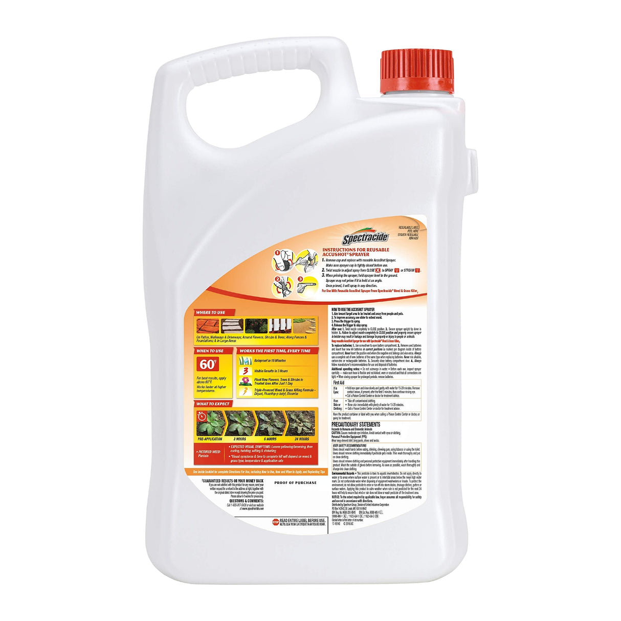 Spectracide Weed & Grass Killer (Refill), Use On Driveways, Walkways and Around Trees and Flower Beds, 1.3 Gallon