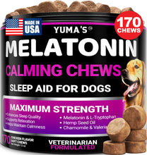 Load image into Gallery viewer, Melatonin for Dogs - 170 Melatonin Chews for Small and Large Dogs - Puppy Sleep Aid - Natural Calming Treats for Stress Anxiety Relief - Canine Sleeping Pills - Thunder, Fireworks, Chewing, Barking